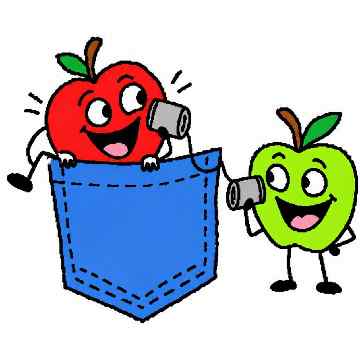 Red apple cannot fit in an oversized blue pocket while Green watches